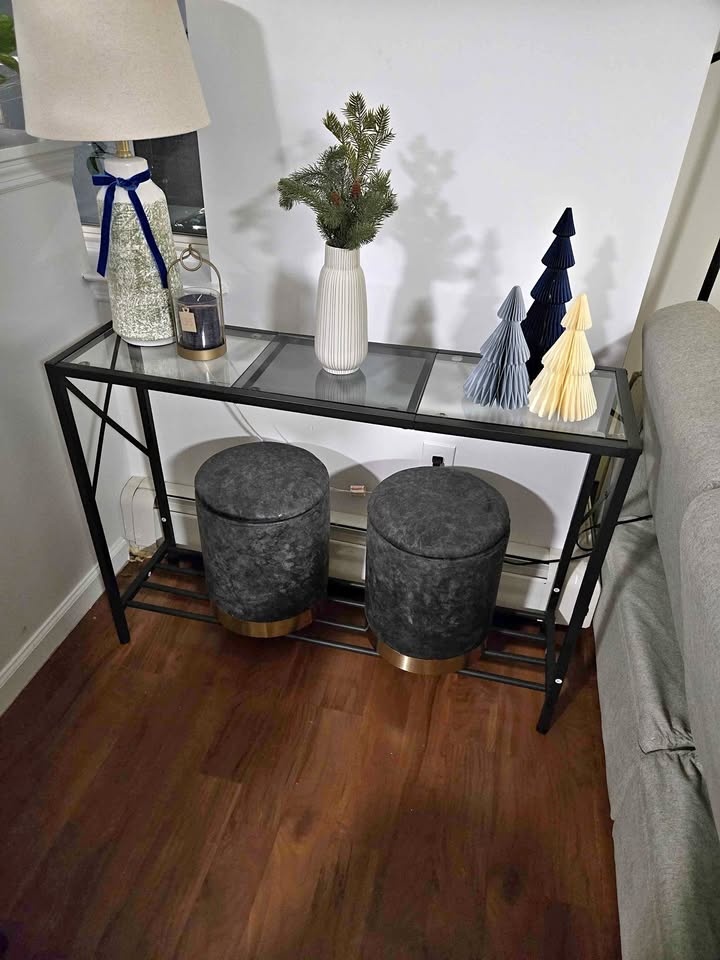 Glass top console table/ entryway