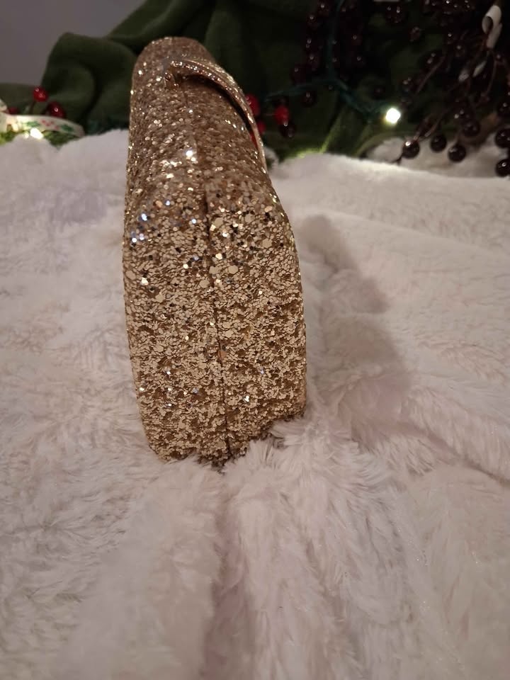 Sparkling Glitter Gold Clutch Bag - photo 3