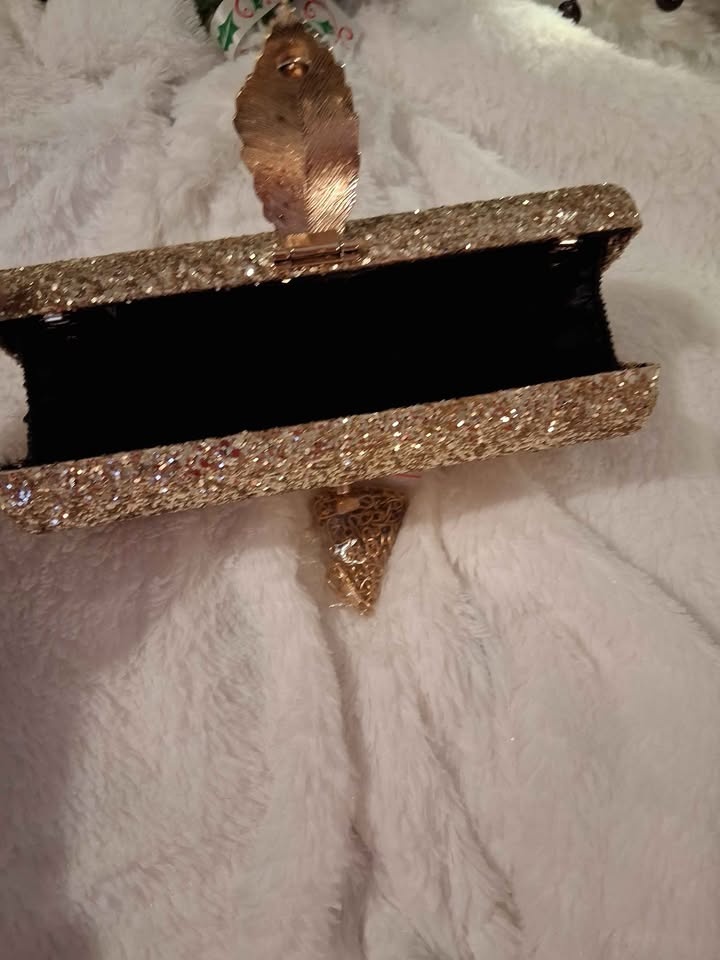 Sparkling Glitter Gold Clutch Bag - photo 5