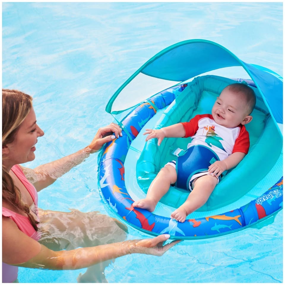 Swimways Infant Spring Float, Baby Pool Float with Canopy & UPF - photo 4