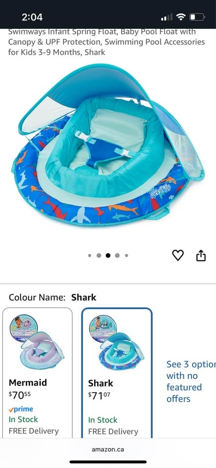 Swimways Infant Spring Float, Baby Pool Float with Canopy & UPF - photo 5