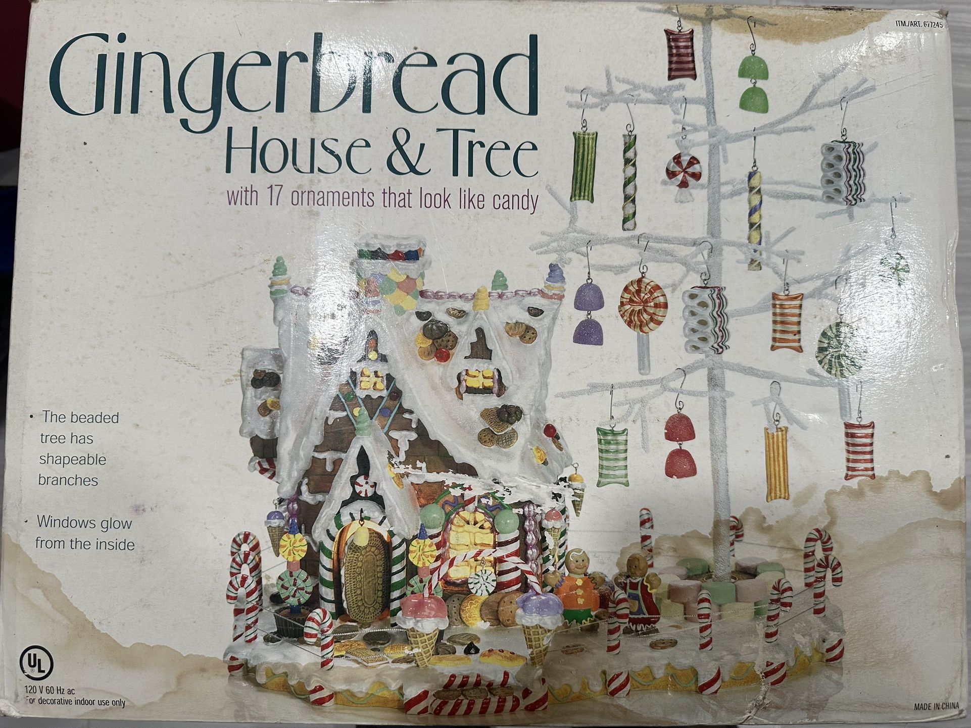 Vintage Gingerbread House & Tree 17 Candy Ornaments