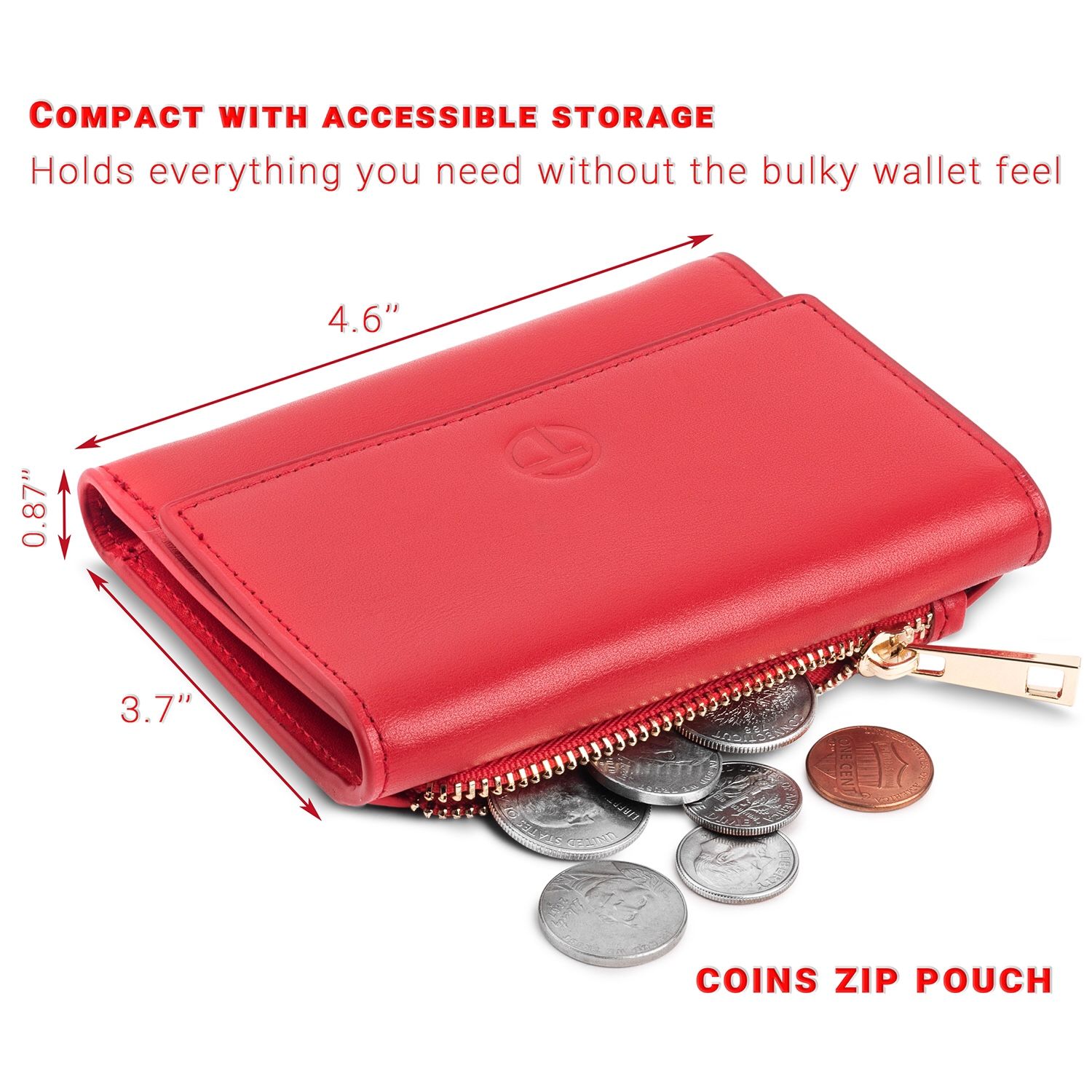 Tomis leather wallet for women, available red and black color - photo 2