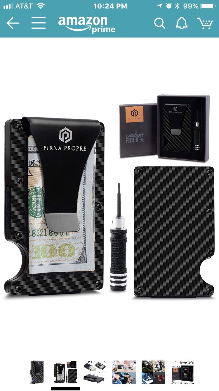 Minimalist Wallet Carbon Fiber - RFID blocking system - photo 2
