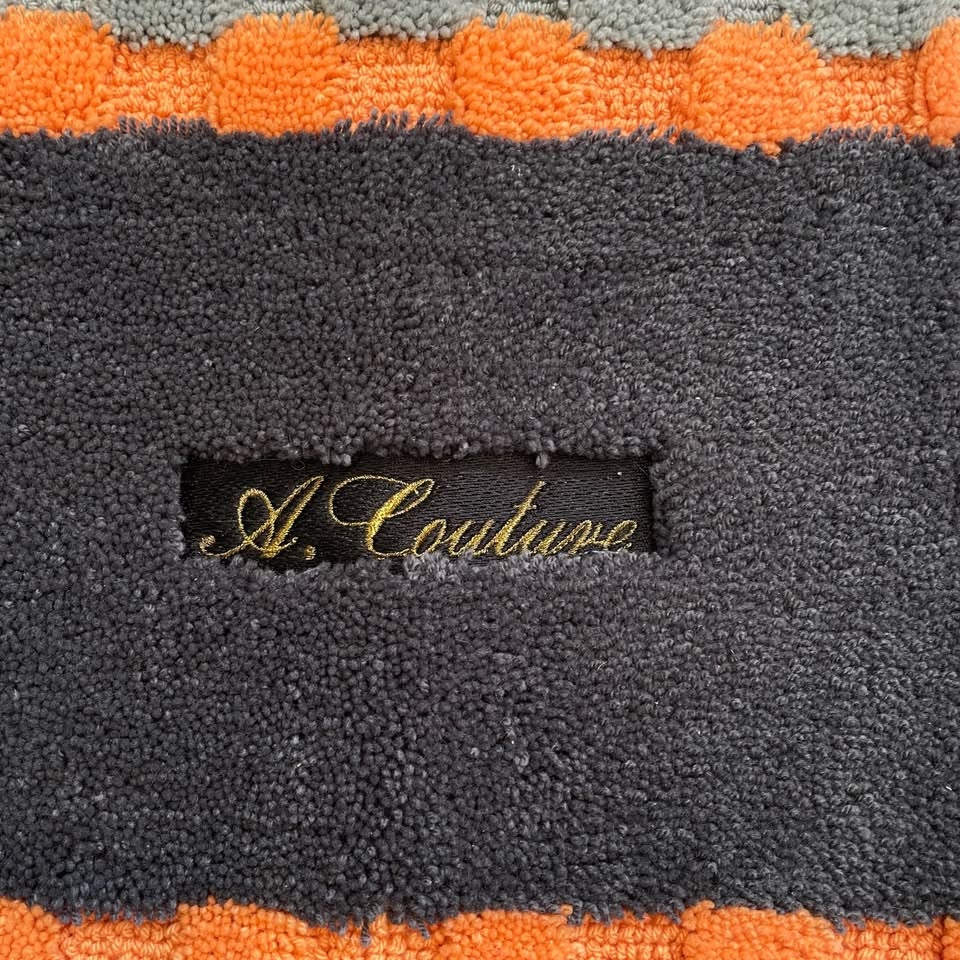 Gray & Orange Patterned Bath Mat - photo 2