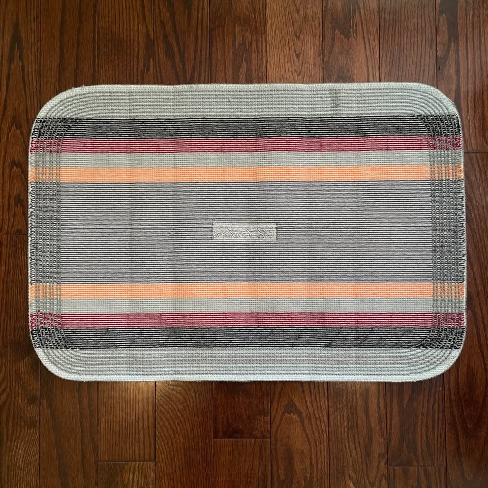 Gray & Orange Patterned Bath Mat - photo 5