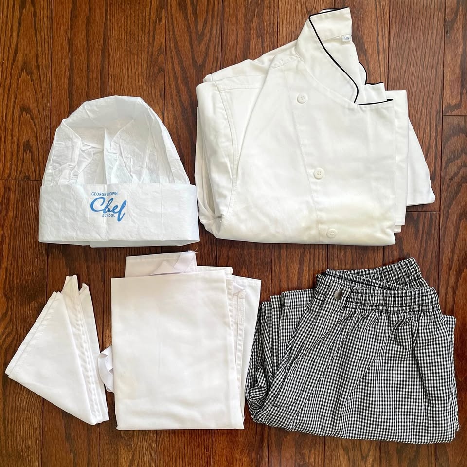 SizeM 6pcs George Brown College Chef Uniform Set