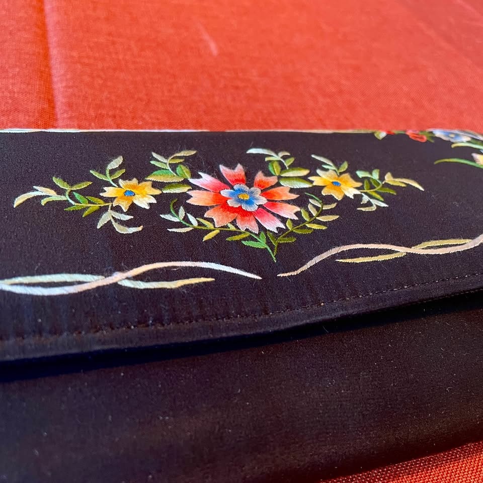 Vintage 100% Silk Clutch Wallet - Suzhou Embroidery - photo 3