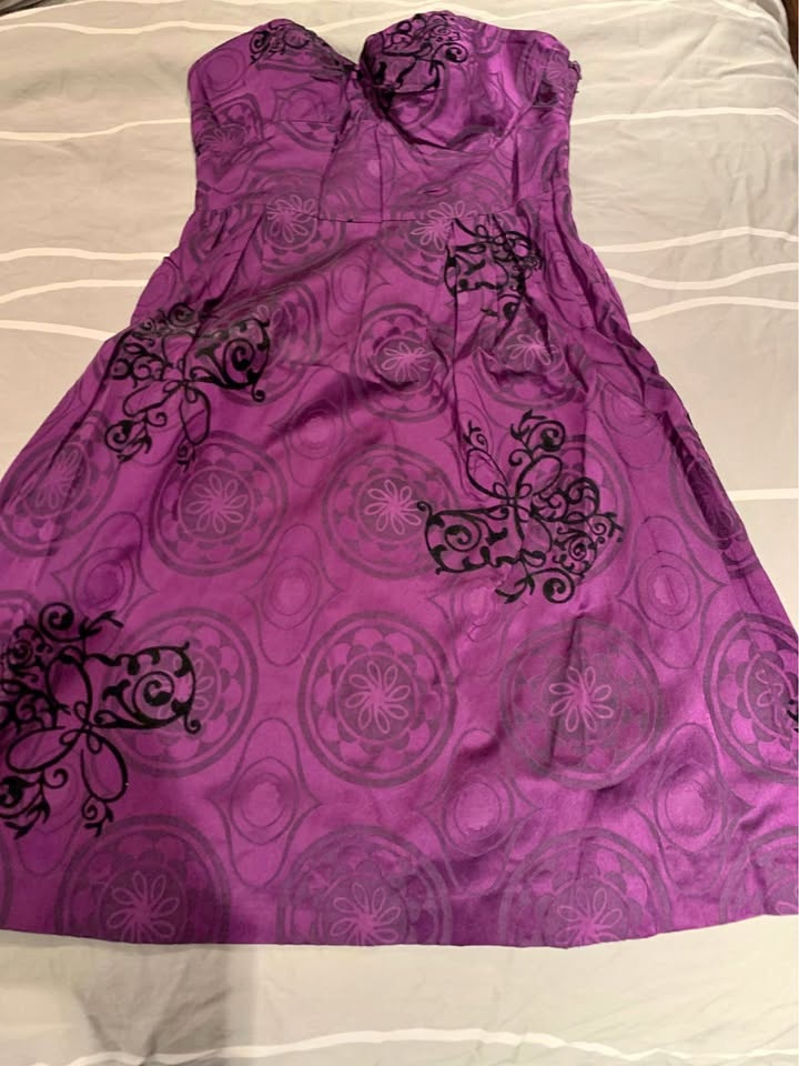 Guess Purple Strapless Dress - Size 7 (S/M)