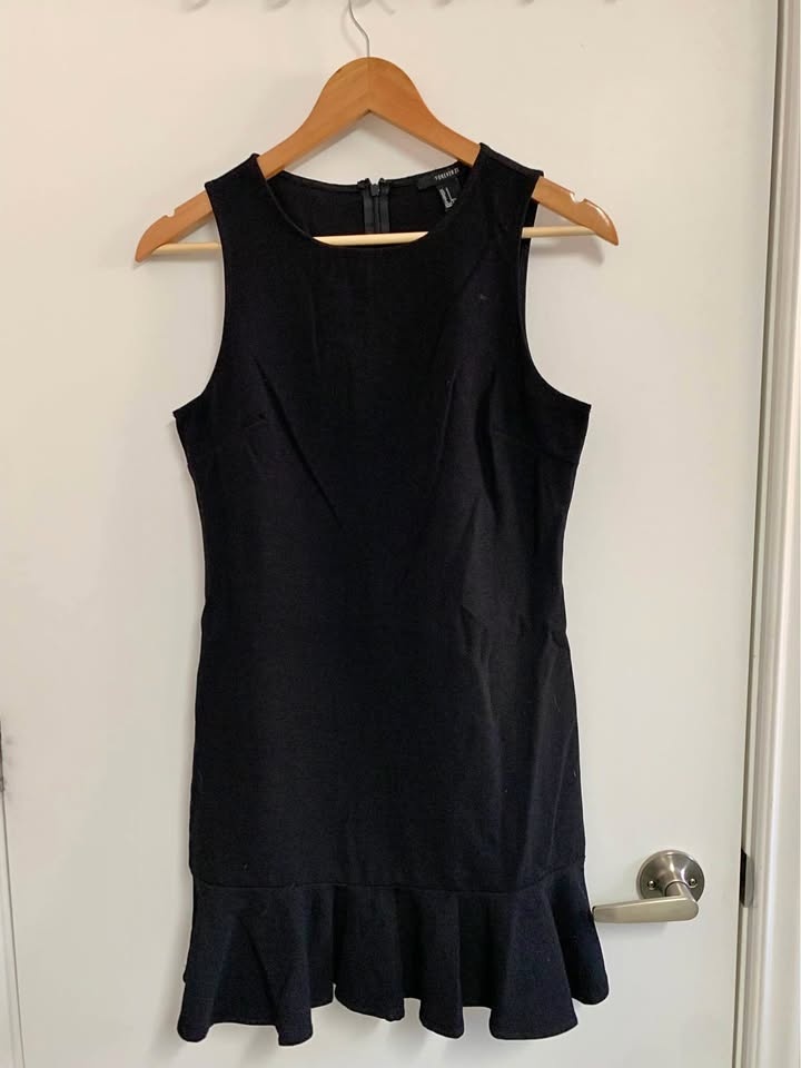 Forever 21 Black Dress with ruffle detail - Size S/Small