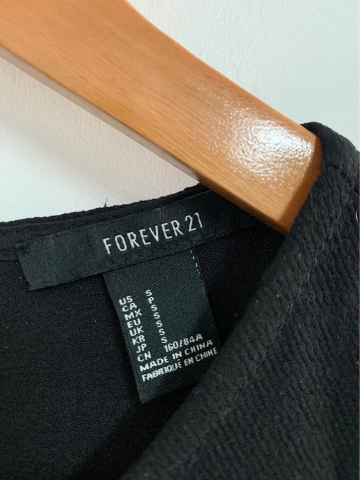 Forever 21 Black Dress with ruffle detail - Size S/Small - photo 3