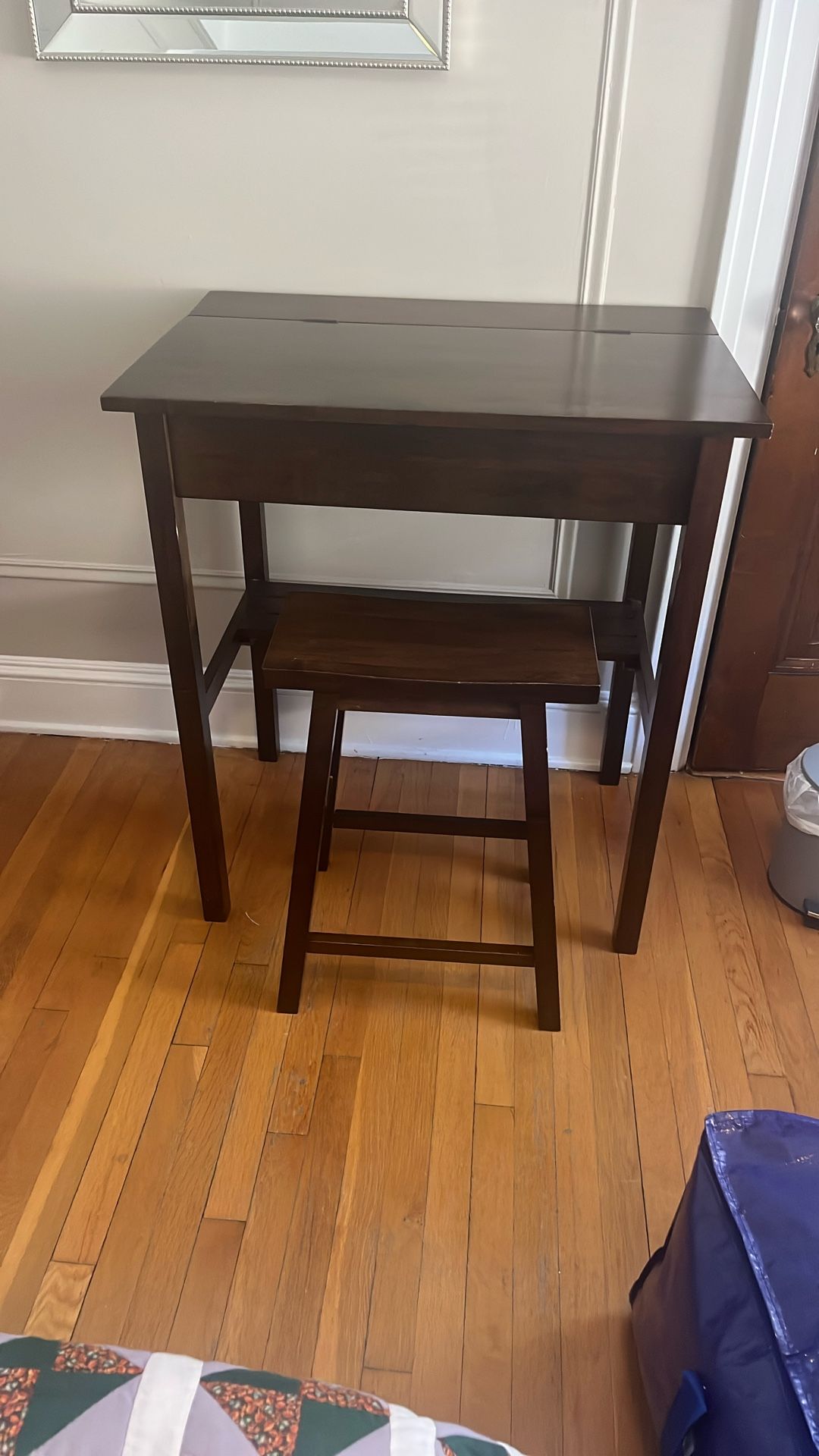 Mini Desk with Storage & Bench