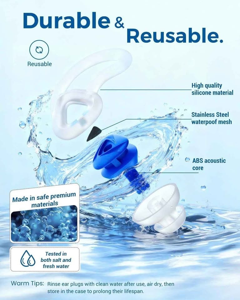 Hearprotek Swimmer Ear Plugs, 2 Pairs - photo 5