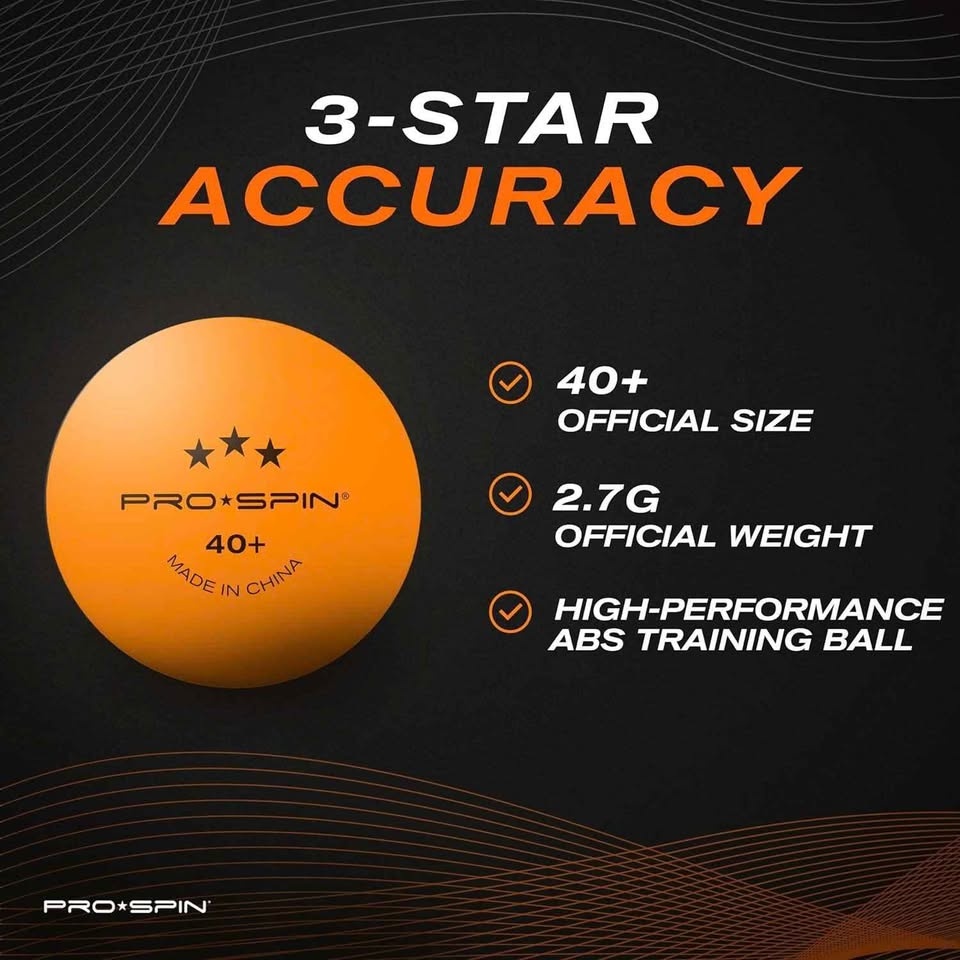 PRO SPIN Ping Pong Balls -Orange 3-Star 12 Table Tennis Balls - photo 2
