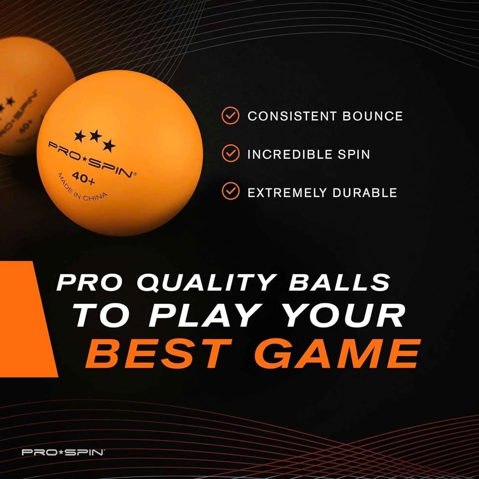 PRO SPIN Ping Pong Balls -Orange 3-Star 12 Table Tennis Balls - photo 3