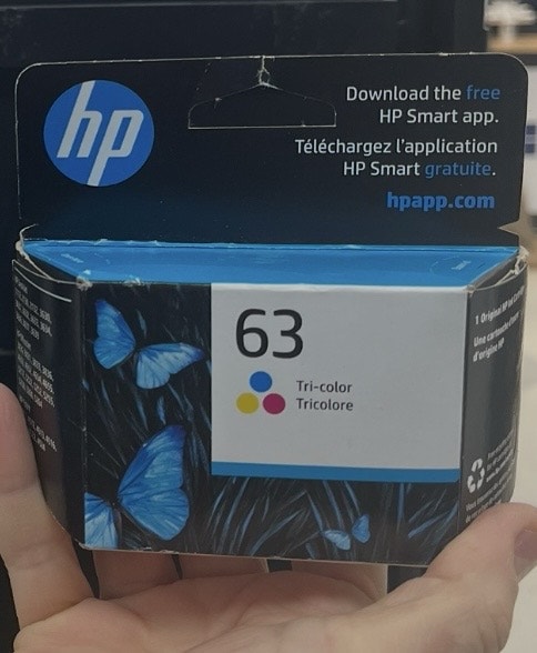 HP Ink 63 Tri-color Cartridge