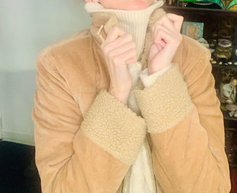 Vintage  PENNYLANE Corduroy & Faux Shearling Cropped Coat - photo 3