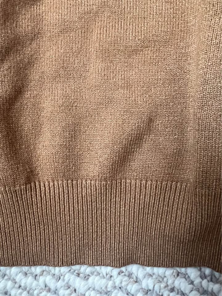 Brand new mulberry silk blend Women’s tan Brown Turtleneck Sweat - photo 4