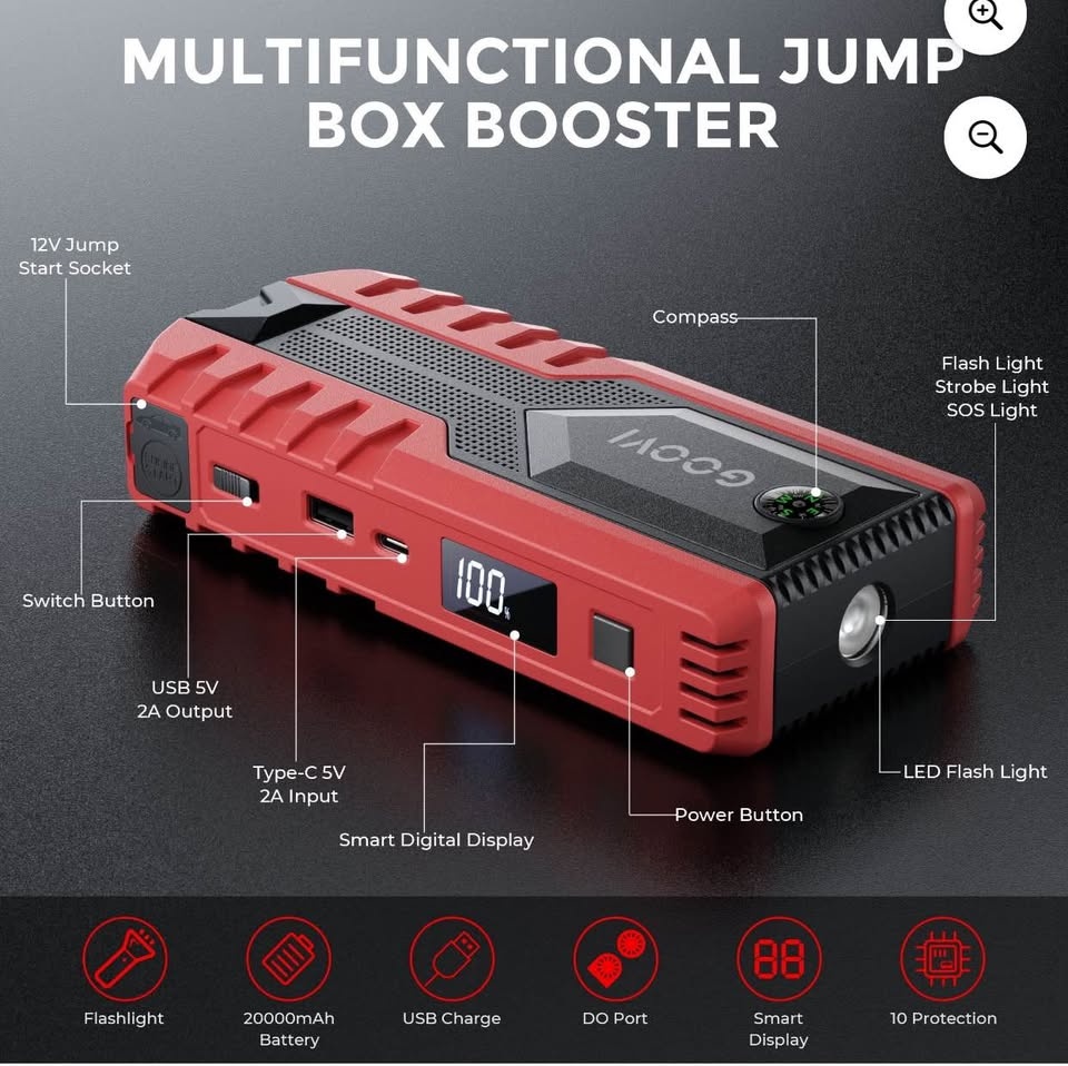 (New) 12V Car Jump Starter 2000A Peak - photo 3