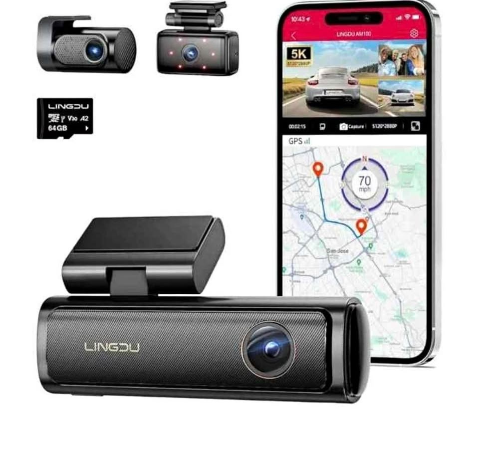 AM100 5GHz WiFi 3 canales Dash Cam, 4K D