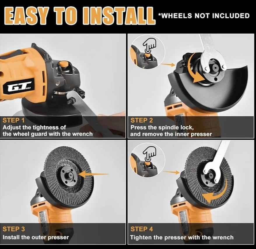 Cordless Angle Grinder Compatible for Dewalt 20V - photo 3