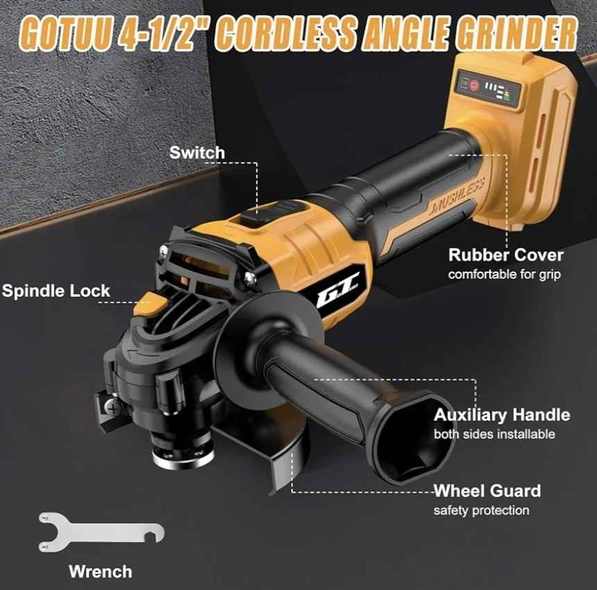 Cordless Angle Grinder Compatible for Dewalt 20V - photo 4