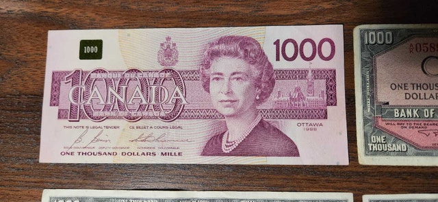 Canadian Thousand Dollar Bills (1954 & 1988) - photo 3