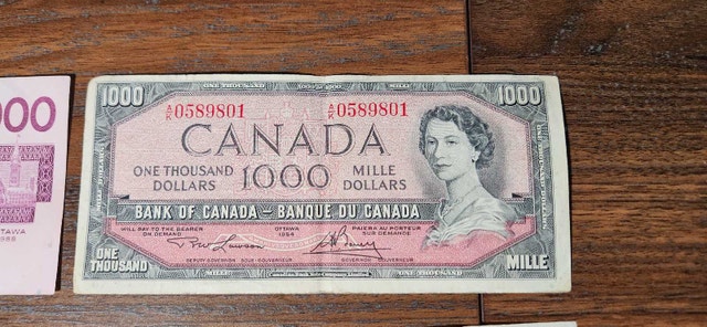 Canadian Thousand Dollar Bills (1954 & 1988) - photo 4