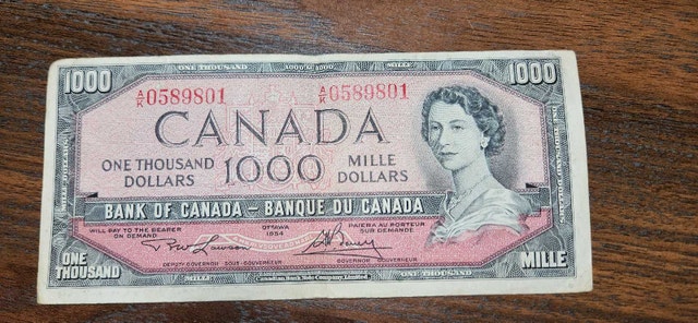 1954 Canadian Thousand Dollar Bill