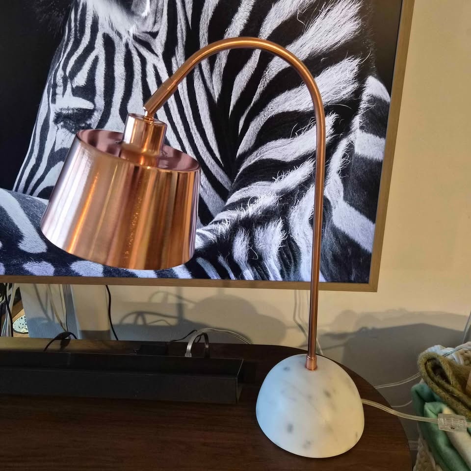 Marble Copper Gooseneck Table Lamp - photo 2