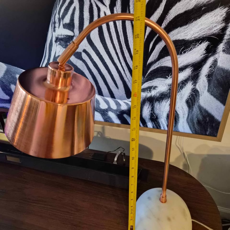 Marble Copper Gooseneck Table Lamp - photo 5