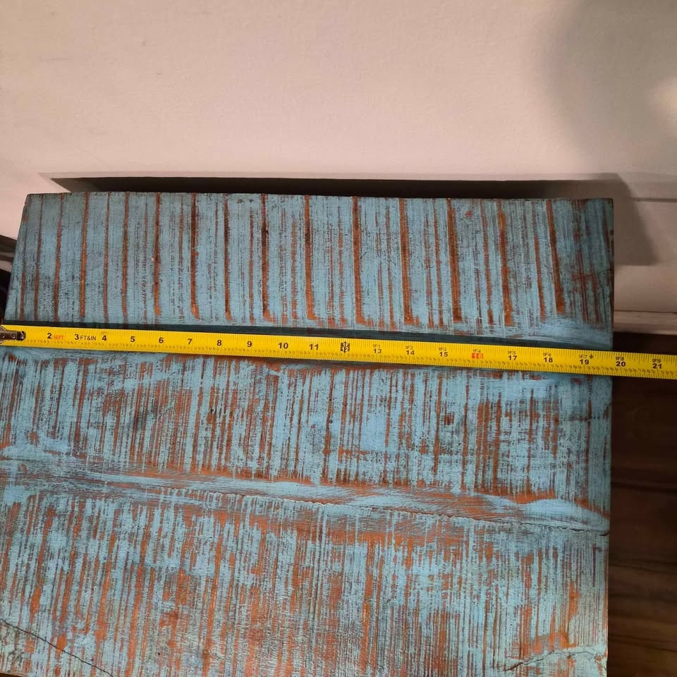 Solid Wood Distressed Blue Nightstand/Side table - photo 4