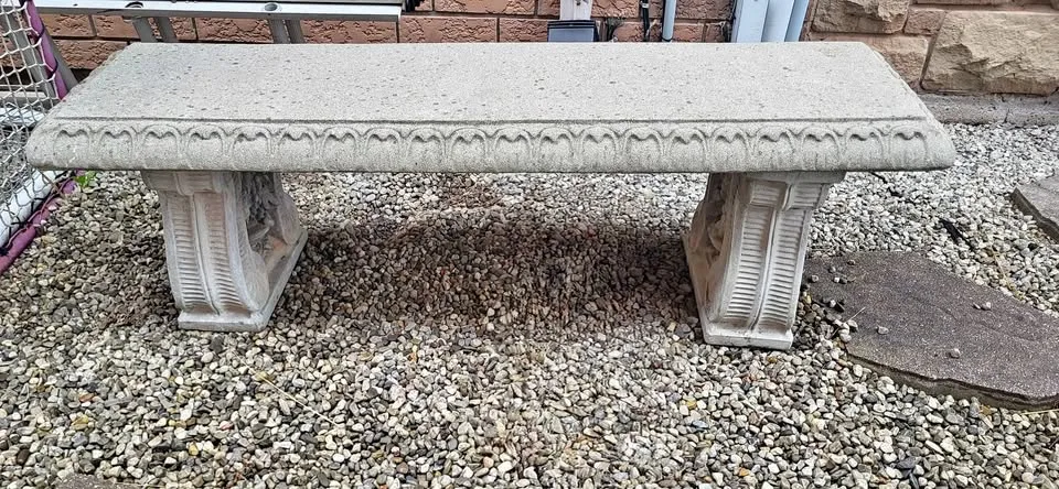 Straight Concrete Garden Bench 53.5" wide thumbnail