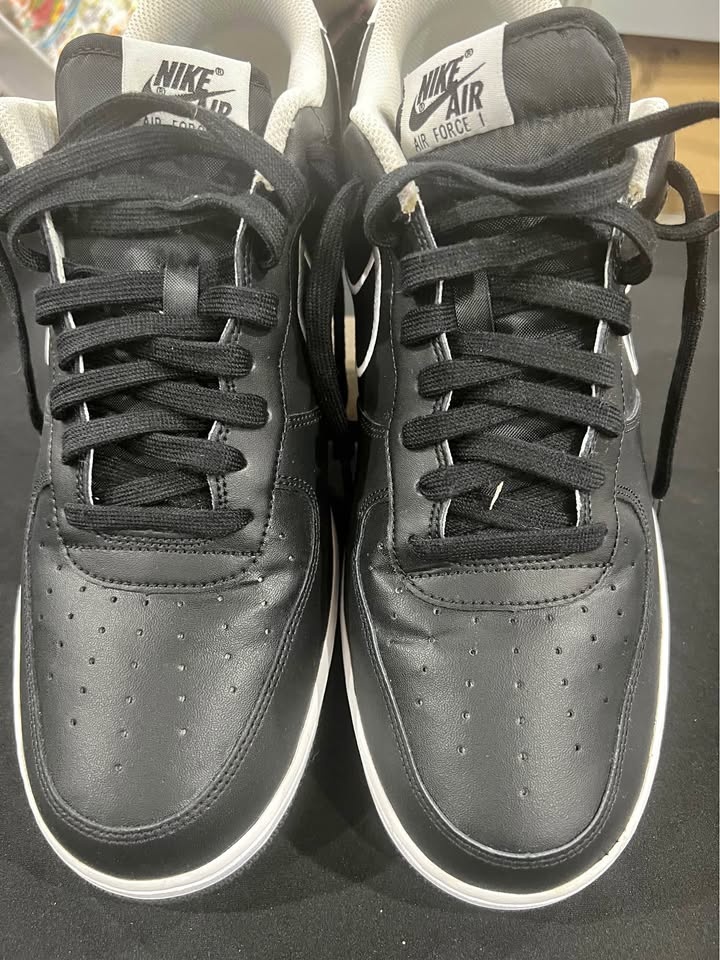 Nike Air Force 1 07 LTHR Black White Size 13