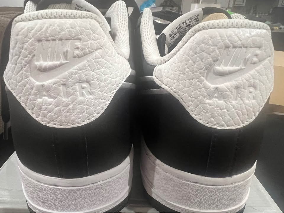 Nike Air Force 1 07 LTHR Black White Size 13 - photo 2