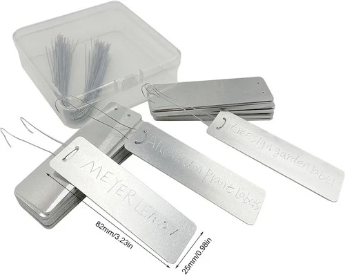 100pcs Double Sided Write On Metal Labels for Outdoor, Gardening