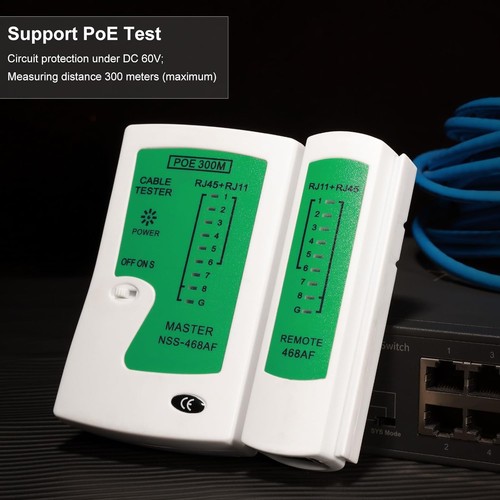 Network Cable Tester LAN RJ45 RJ11 Cat5e Cat6 Ethernet - photo 2