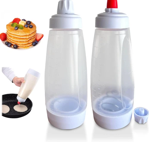 2 Pack Pancake Batter Dispenser Bottle 1000ml