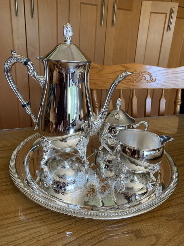 Silver Plated Coffee Set with Tray