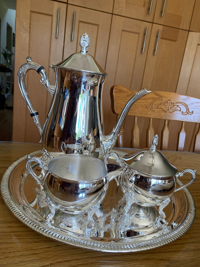Silver Plated Coffee Set with Tray - photo 5