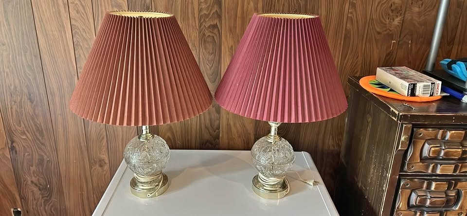 2 Antique Glass Lamps