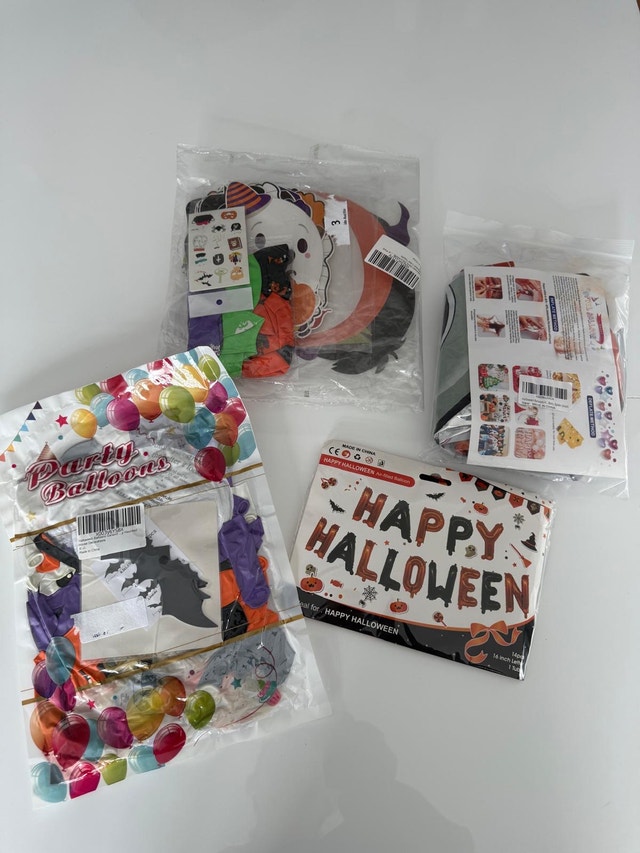 Halloween Party Decor (Foil and Latex Balloons, Stickers, pictur
