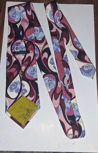 EMILIO PUCCI men's blue floral multicolor tie - photo 4