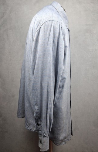 Ermenegildo Zegna Shirt Mens 2XL Blue Gray Plaid Made Italy - photo 4