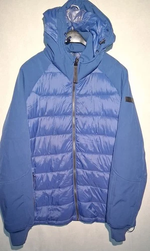 Michael Kors Blue MMK20661 Full Zip Hooded Puffer XL
