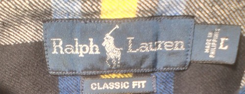 Vintage| Ralph Lauren Plaid Flannel Button Down Shirt sz L - photo 3