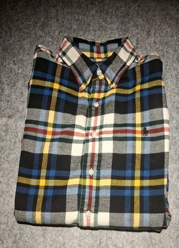 Vintage| Ralph Lauren Plaid Flannel Button Down Shirt sz L - photo 4
