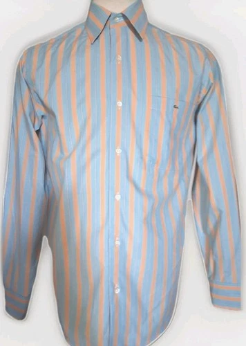 Lacoste Blue And Orange Striped Long Sleeve Shirt