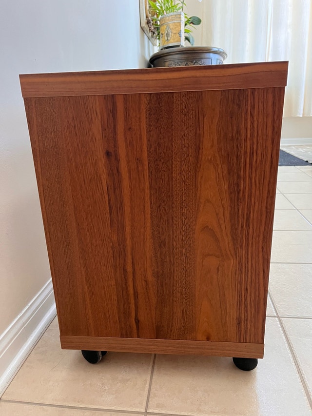 Brown nightstand side table with caster - photo 2