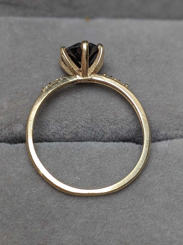 Black Diamond Ring 1.2 carat 10k Diamonds Engagement Size 7 - photo 4